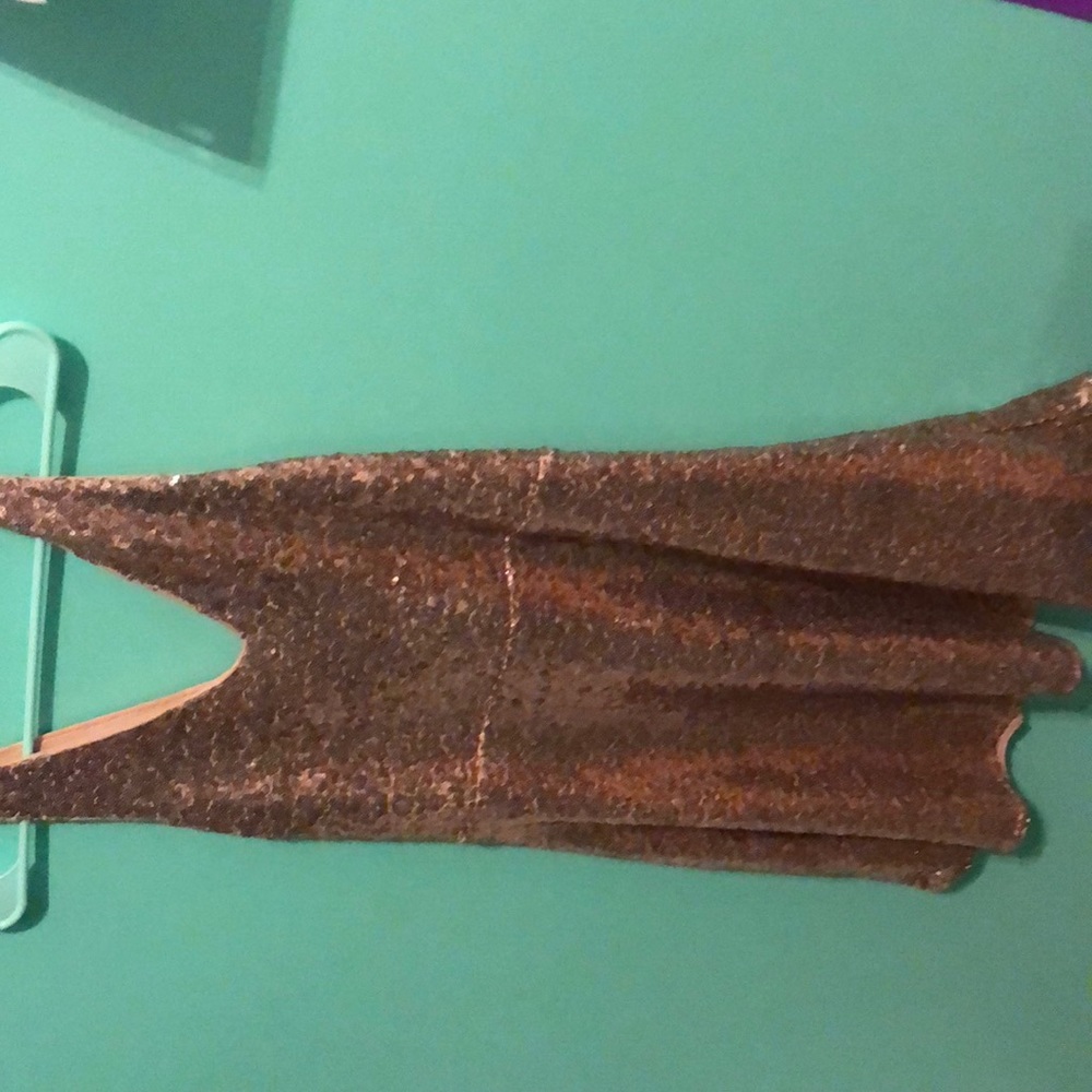 short rose gold dress